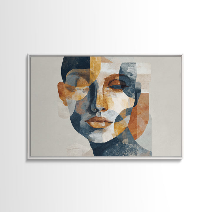 Abstract Face with Asymmetrical Features Canvas Print, Modern Art, Wall Art, Living Room Decor, Fine Art, Modern, Artwork, MOD-3x2-83