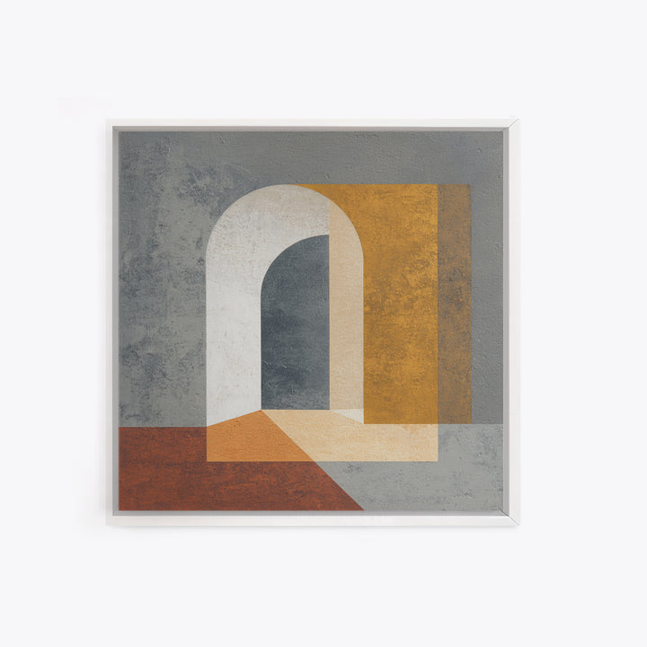 Gray Architectural Arch and Shadow Study Canvas Print, Monochrome Art, Boho Wall Art, Living Room Decor, Fine Art, Mono, MON-1x1-10