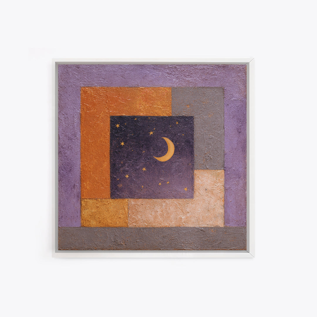 Purple Night Sky Canvas Print, Monochrome Art, Abstract Art, Living Room Decor, Oil Painting, Mono, Bedroom Wall Art, MON-1x1-15