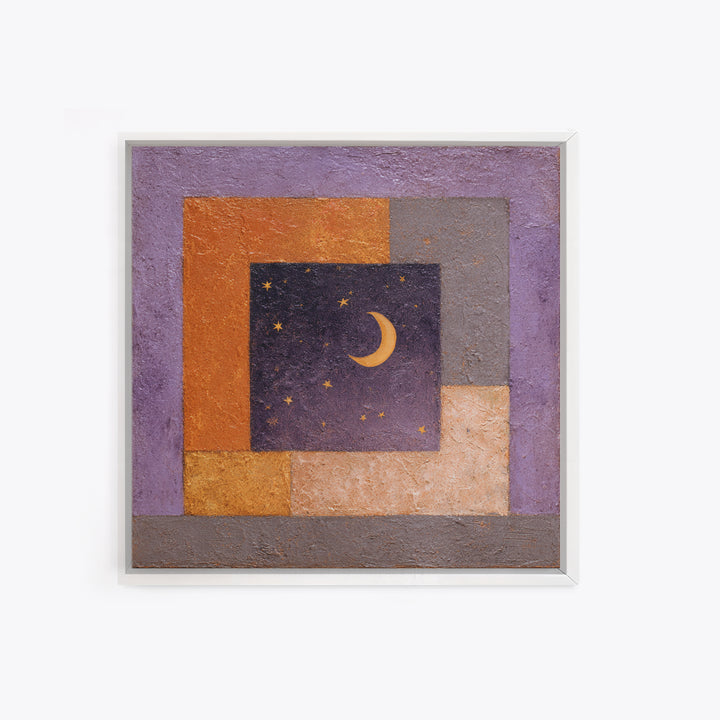 Purple Night Sky Canvas Print, Monochrome Art, Abstract Art, Living Room Decor, Oil Painting, Mono, Bedroom Wall Art, MON-1x1-15