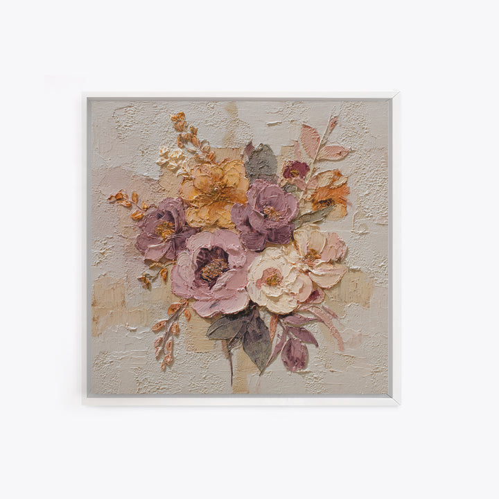Monochrome Floral Bouquet Canvas Print, Monochrome Art, Apartment Decor, Living Room Decor, Fine Art, Mono, Moody Wall Art, MON-1x1-18
