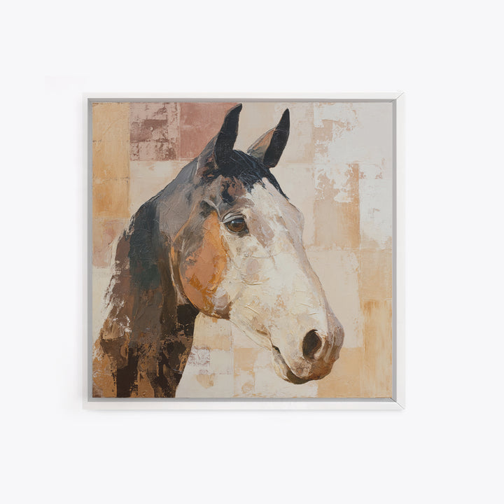 Sepia Horse Portrait Framed Canvas Print, Monochrome Art, Living Room Decor, Fine Art, Mono, Gallery Decor, Wall Decor, MON-1x1-2