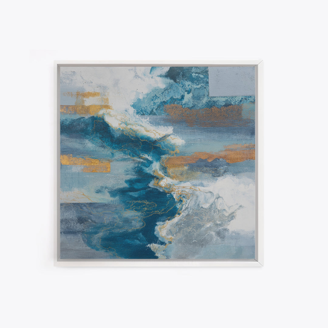 All Blue Ocean Abstraction Canvas Print, Monochrome Art, Neutral Decor, Living Room Decor, Fine Art, Mono, Home Decor, MON-1x1-25