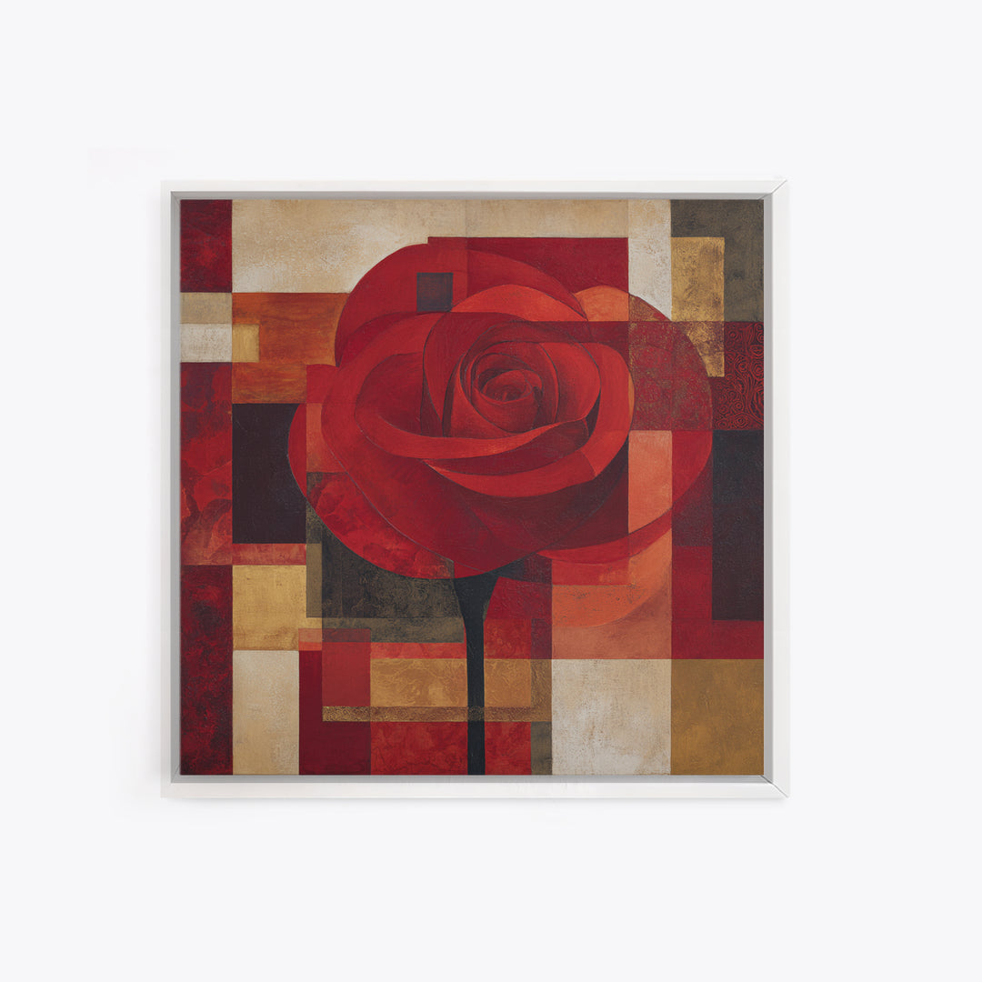 Single Red Rose Rendered Only Canvas Print, Monochrome Art, Apartment Decor, Living Room Decor, Fine Art, Mono, Moody Wall Art, MON-1x1-31