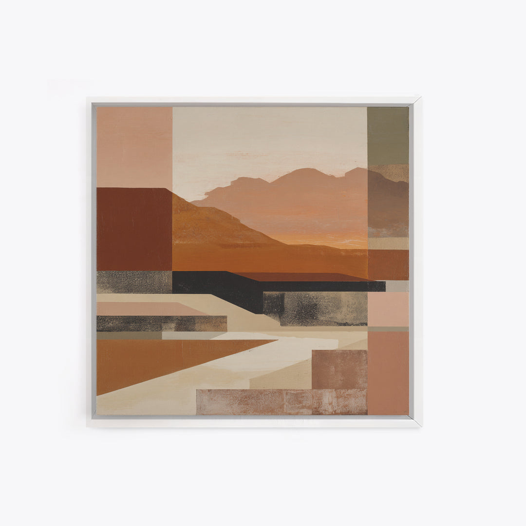 Warm Brown Desert Landscape Framed Canvas Print, Monochrome Art, Fine Art Print, Living Room Decor, Mono, Digital Prints, MON-1x1-33