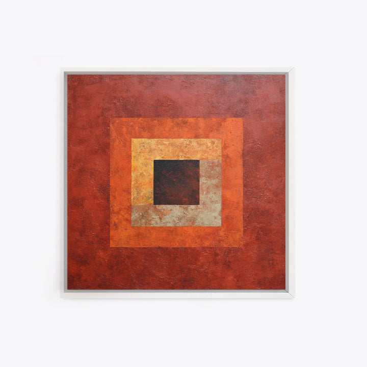 Burnt Orange Canyon Abstraction Framed Canvas Print, Monochrome Art, Luxury Decor, Living Room Decor, Fine Art, Mono, MON-1x1-40