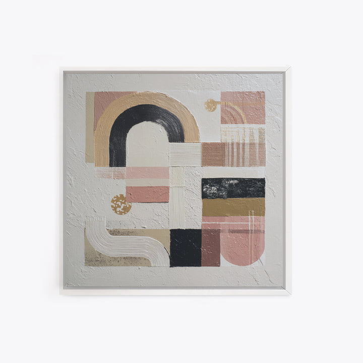 Ivory White Plaster Texture Composition Canvas Print, Monochrome Art, Modern Art, Living Room Decor, Fine Art, Mono, MON-1x1-5