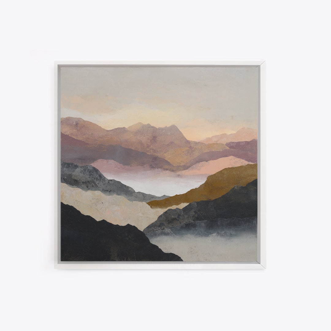 Charcoal Mountain Landscape Framed Canvas Print, Monochrome Art, Living Room Decor, Fine Art, Mono, Gallery Decor, Wall Decor, MON-1x1-52