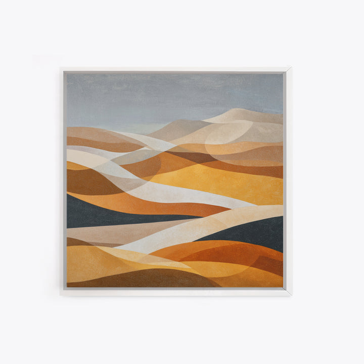 Warm Brown Desert Landscape Framed Canvas Print, Monochrome Art, Fine Art Print, Living Room Decor, Mono, Digital Prints, MON-1x1-57