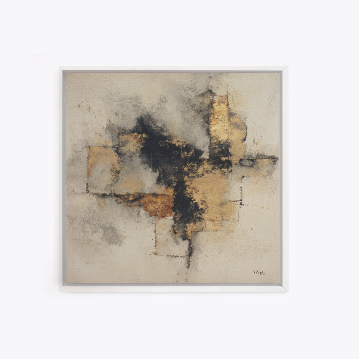 Black Ink Abstract Framed Canvas Print, Monochrome Art, Dark Academia Decor, Living Room Decor, Abstract Art, Mono, Wall Decor, MON-1x1-6