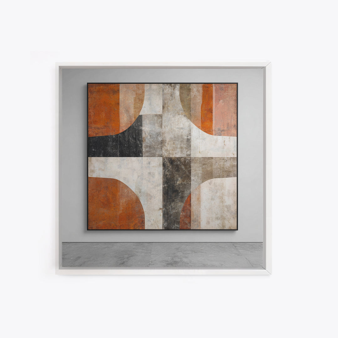 Burnt Orange Canyon Abstraction Framed Canvas Print, Monochrome Art, Printable Art, Living Room Decor, Fine Art, Mono, MON-1x1-64