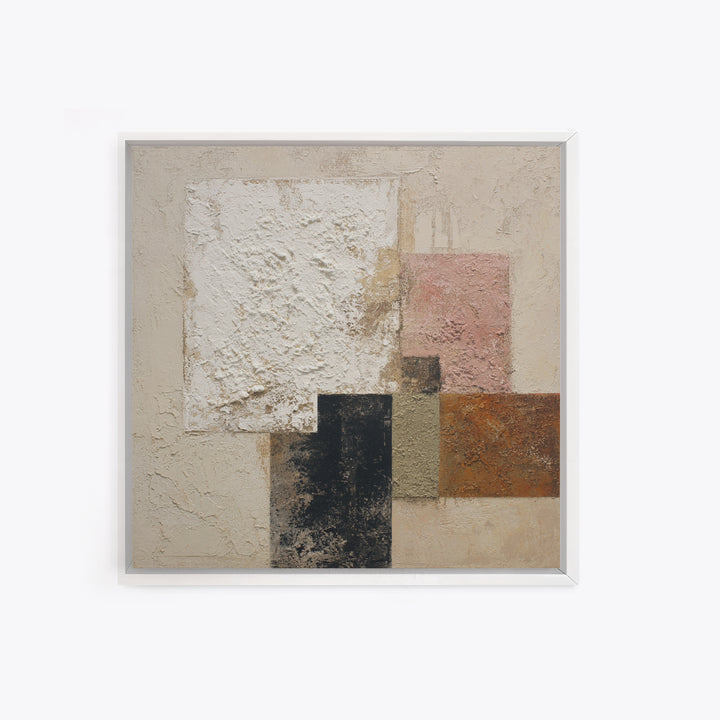 Ivory White Plaster Texture Composition Canvas Print, Monochrome Art, Room Decor, Living Room Decor, Mono, Mid Century Modern, MON-1x1-77