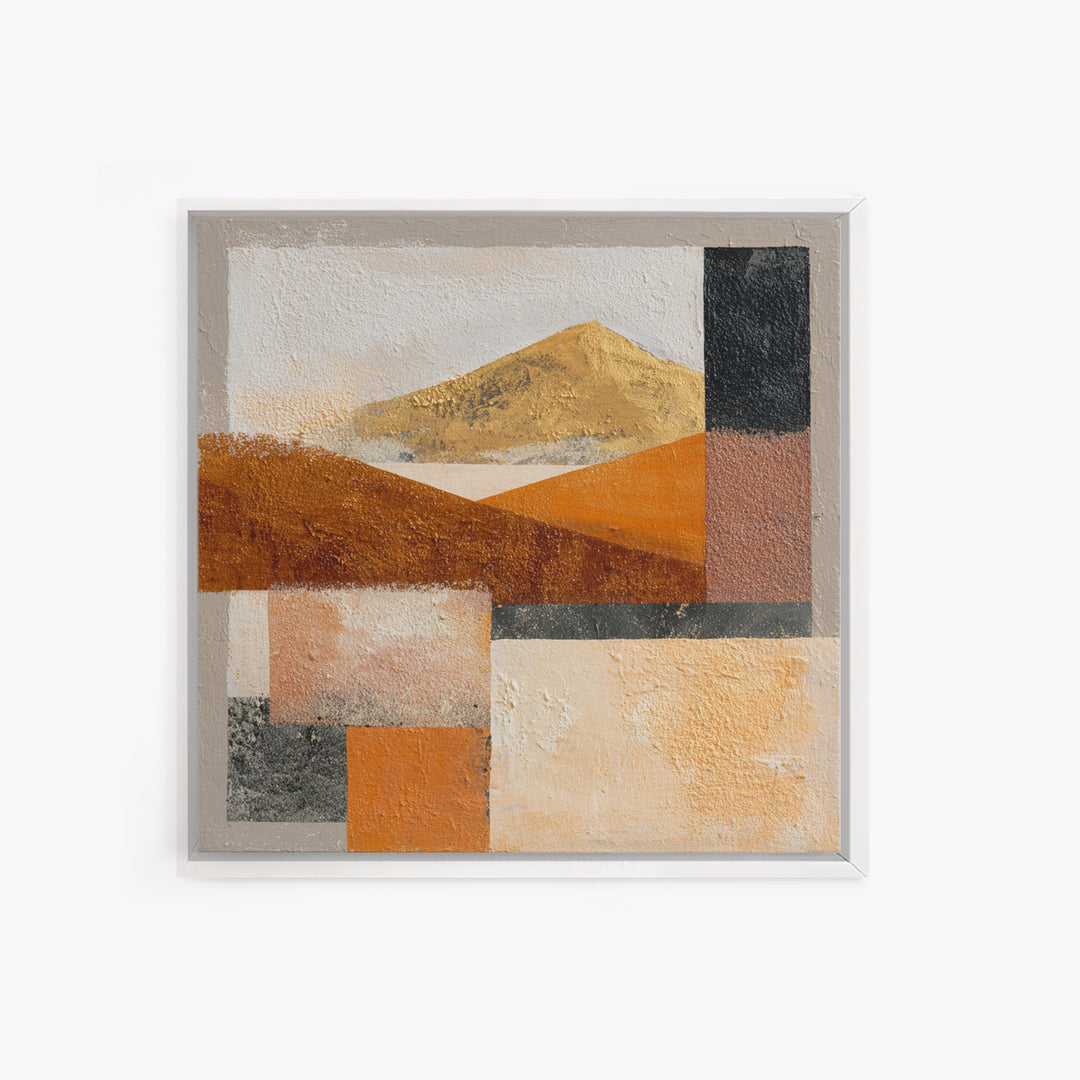 Warm Brown Desert Landscape Canvas Print, Monochrome Art, Textured Painting, Living Room Decor, Oil Painting, Mono, MON-1x1-81