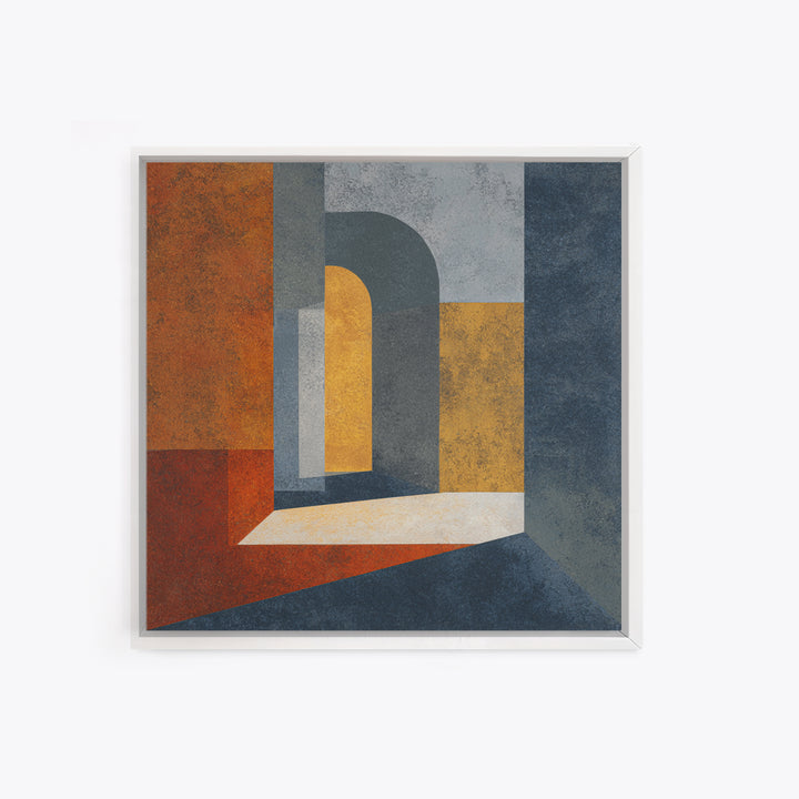 Gray Architectural Arch and Shadow Study Canvas Print, Monochrome Art, Wall Decor, Living Room Decor, Oil Painting, Mono, MON-1x1-82