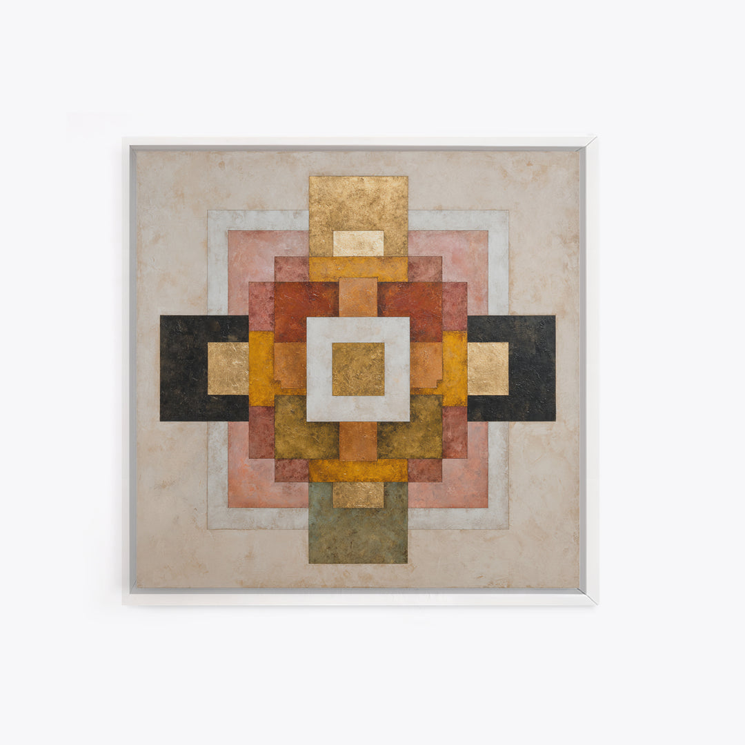 Gold Tonal Sunburst Medallion Canvas Print, Monochrome Art, Neutral Decor, Living Room Decor, Fine Art, Mono, Home Decor, MON-1x1-86