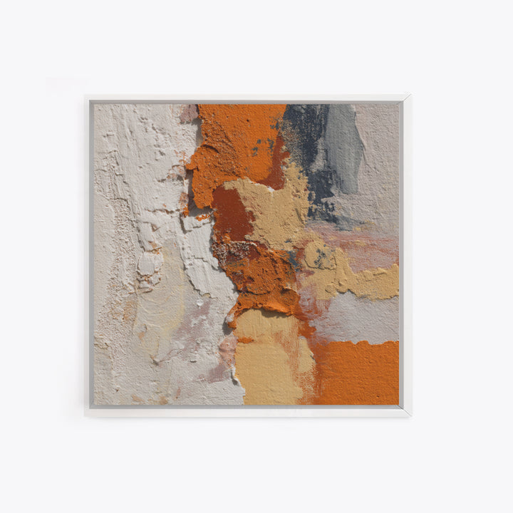 Burnt Orange Canyon Abstraction Framed Canvas Print, Monochrome Art, Textured Painting, Living Room Decor, Oil Painting, Mono, MON-1x1-88