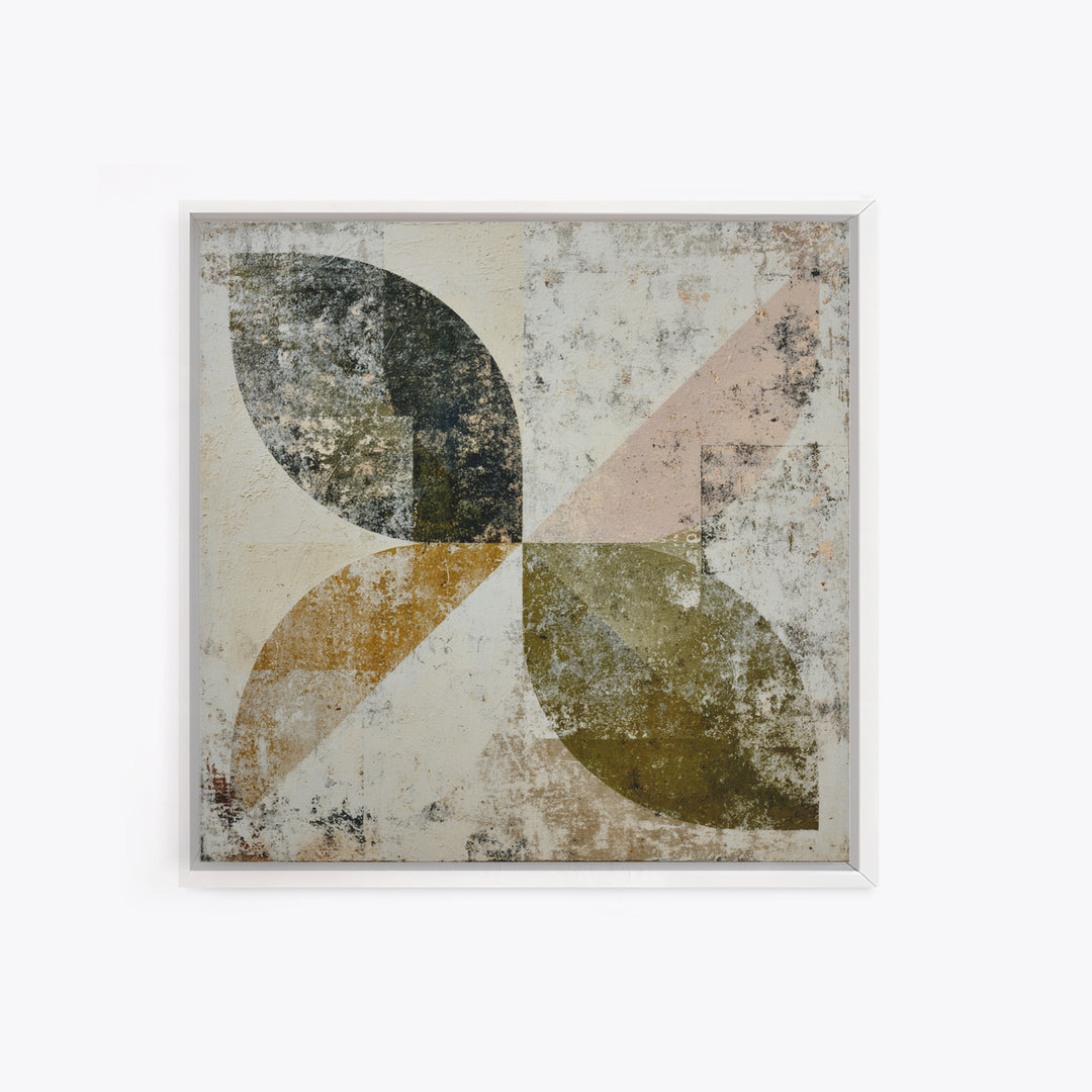 Olive Green Abstract Leaf Pattern Canvas Print, Monochrome Art, Modern Art, Living Room Decor, Watercolor Art, Mono, MON-1x1-92