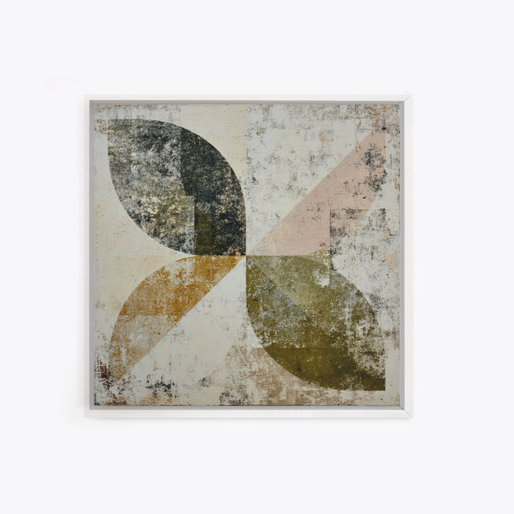 Olive Green Abstract Leaf Pattern Canvas Print, Monochrome Art, Modern Art, Living Room Decor, Watercolor Art, Mono, MON-1x1-92