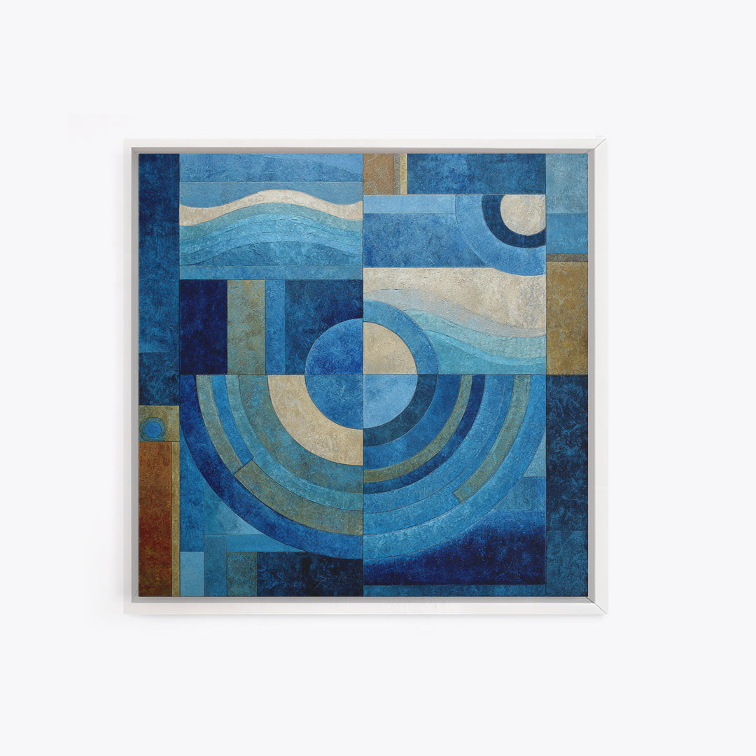 All Blue Ocean Abstraction Canvas Print, Monochrome Art, Wall Art, Living Room Decor, Mono, Abstract Art, Bedroom Decor, MON-1x1-97