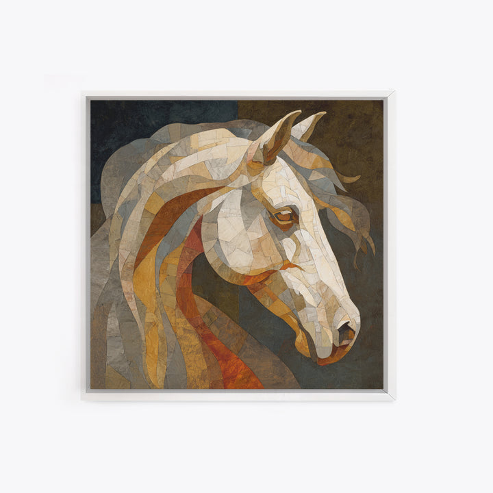 Sepia Horse Portrait Canvas Print, Monochrome Art, Statement Artwork, Living Room Decor, Fine Art, Mono, Digital Art, MON-1x1-98