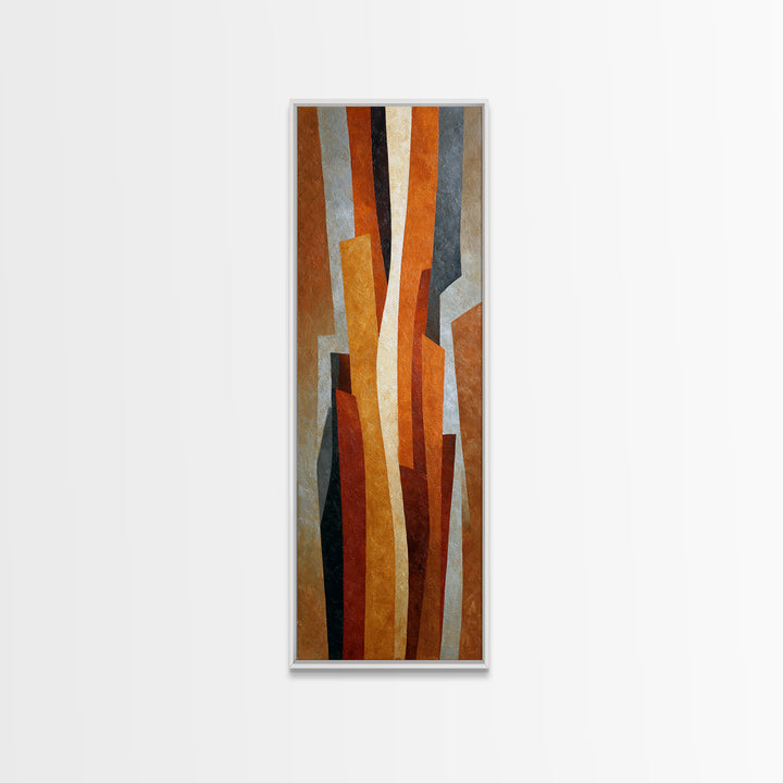 Burnt Orange Canyon Abstraction Canvas Print, Monochrome Art, Living Room Decor, Oil Painting, Mono, Gallery Decor, Wall Decor, MON-1x3-100