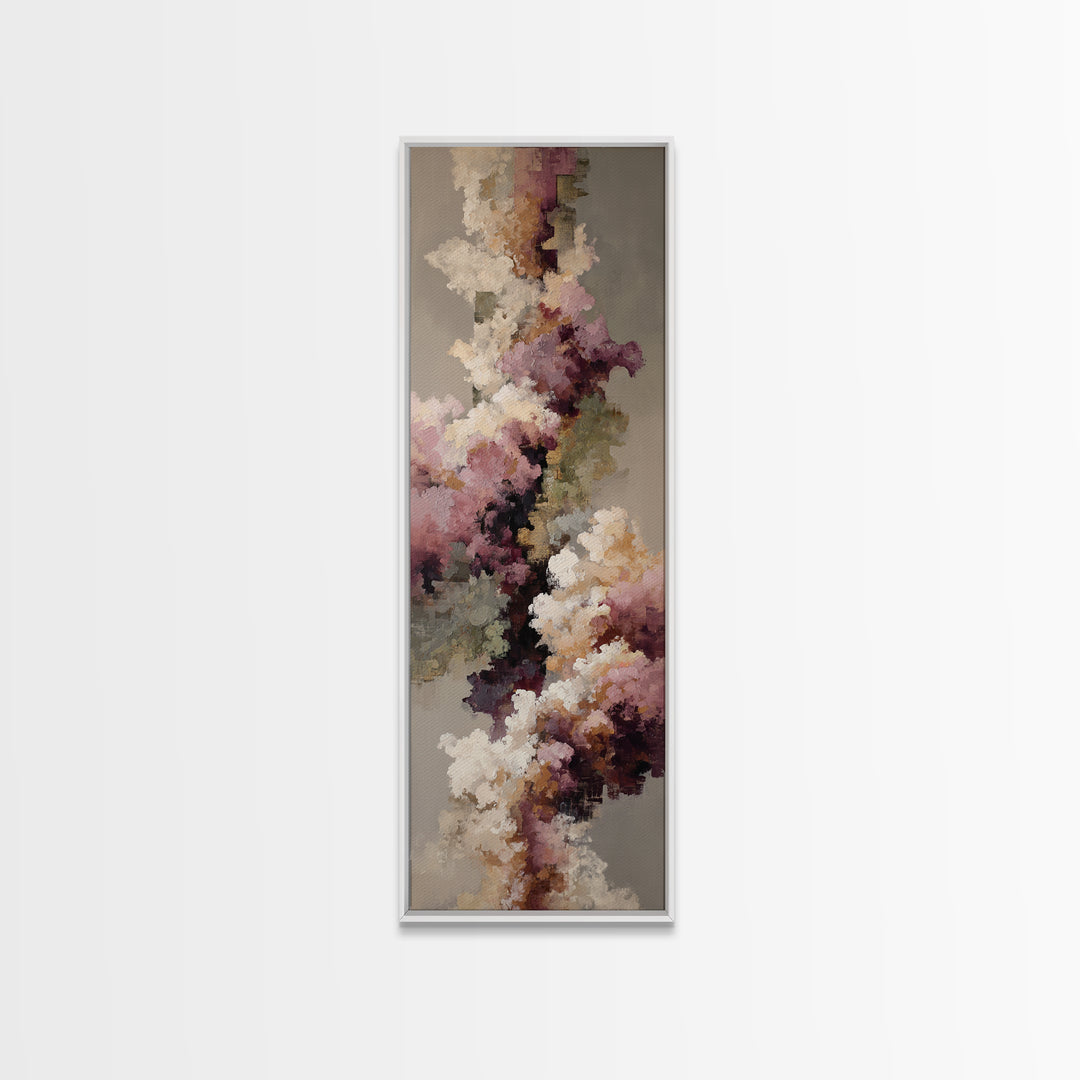 All Pink Cloudscape Framed Canvas Print, Monochrome Art, Luxury Decor, Living Room Decor, Fine Art, Mono, Printable Wall Art, MON-1x3-24