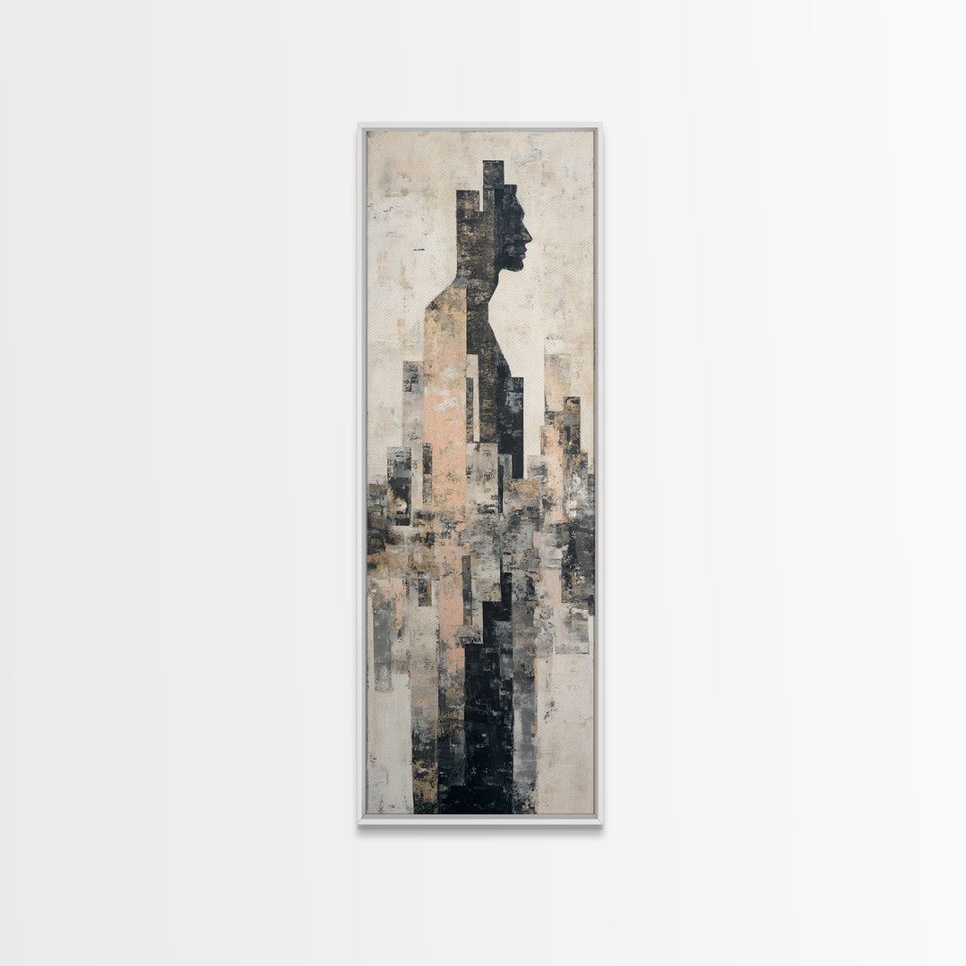 Black and White City Reflection Canvas Print, Monochrome Art, Large Wall Art, Living Room Decor, Mono, Modern Wall Art, MON-1x3-33