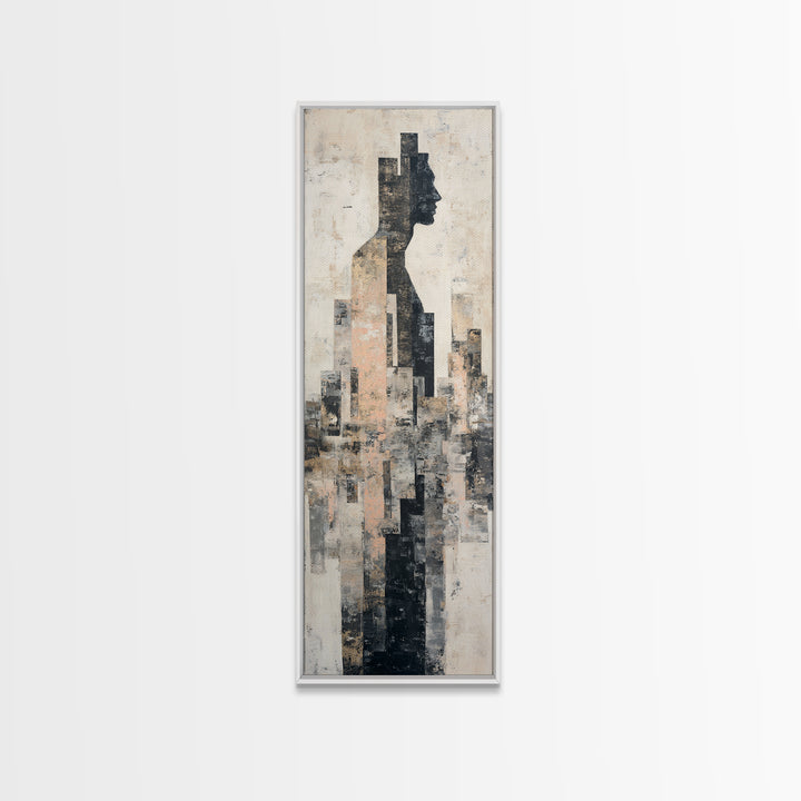 Black and White City Reflection Canvas Print, Monochrome Art, Large Wall Art, Living Room Decor, Mono, Modern Wall Art, MON-1x3-33
