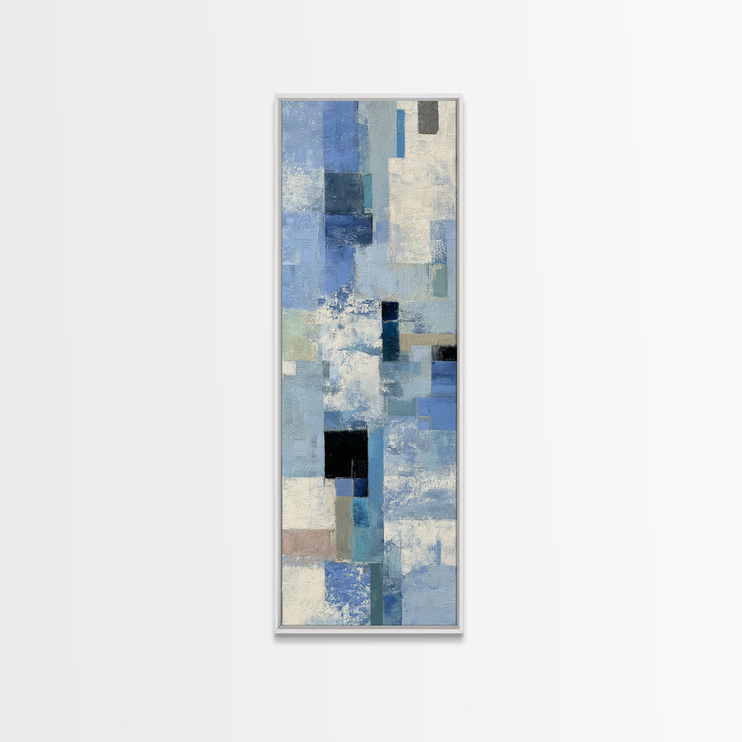 All Blue Ocean Abstraction Canvas Print, Monochrome Art, Fine Art Print, Living Room Decor, Oil Painting, Mono, Digital Prints, MON-1x3-37