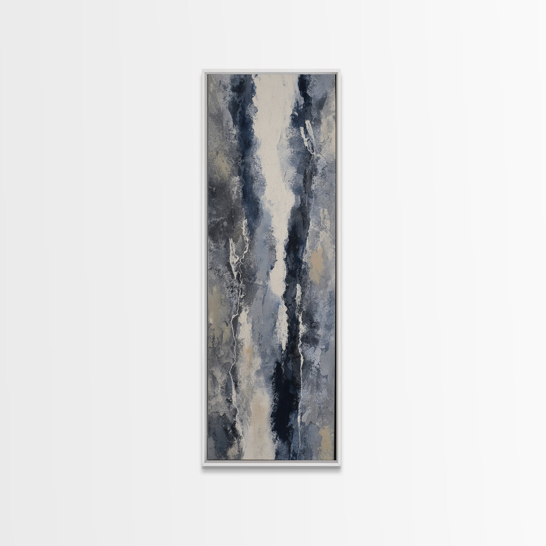 Black Ink Abstract Canvas Print, Monochrome Art, Wallpaper Mural, Living Room Decor, Fine Art, Mono, Textured Painting, MON-1x3-42