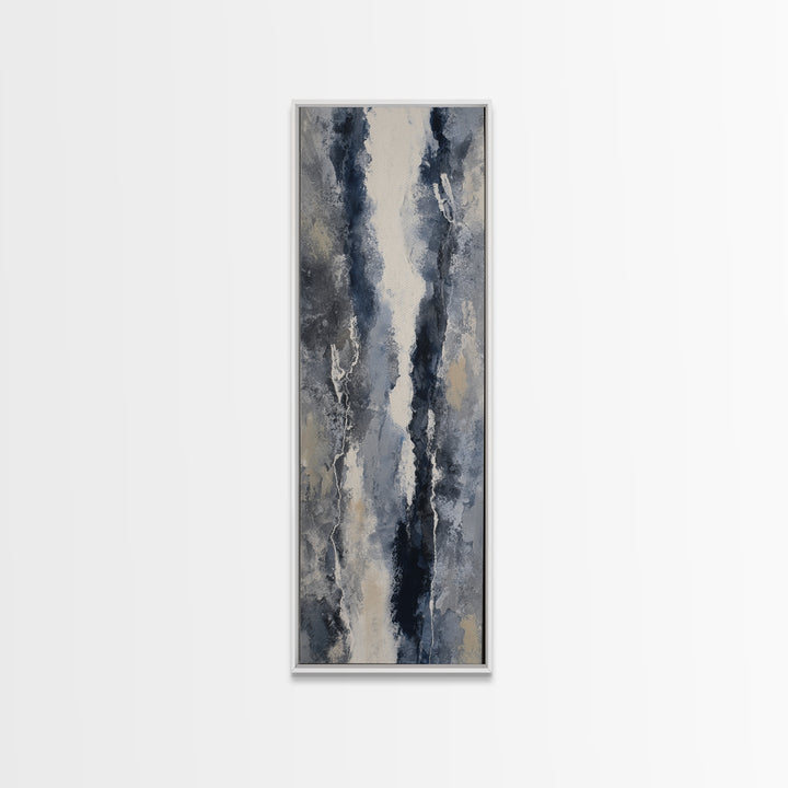 Black Ink Abstract Canvas Print, Monochrome Art, Wallpaper Mural, Living Room Decor, Fine Art, Mono, Textured Painting, MON-1x3-42
