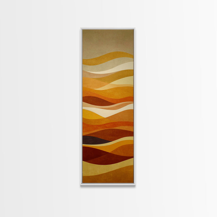 Warm Brown Desert Landscape Framed Canvas Print, Monochrome Art, Boho Decor, Living Room Decor, Fine Art, Mono, Art Print, MON-1x3-45