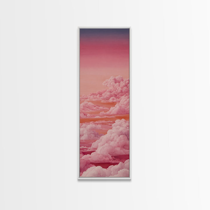All Pink Cloudscape Canvas Print, Monochrome Art, Wall Art, Living Room Decor, Watercolor Art, Mono, Abstract Art, MON-1x3-48
