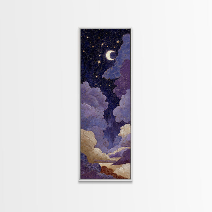 Purple Night Sky Canvas Print, Monochrome Art, Digital Print, Living Room Decor, Abstract Art, Mono, Modern Art, Moody Wall Art, MON-1x3-51