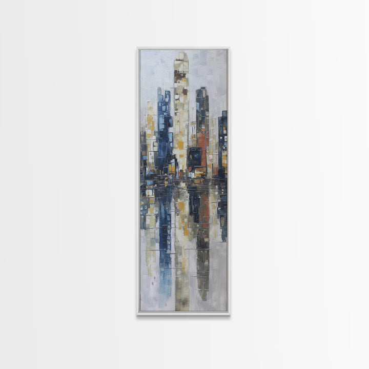 Black and White City Reflection Canvas Print, Monochrome Art, Modern Decor, Living Room Decor, Abstract Art, Mono, Poster, MON-1x3-57