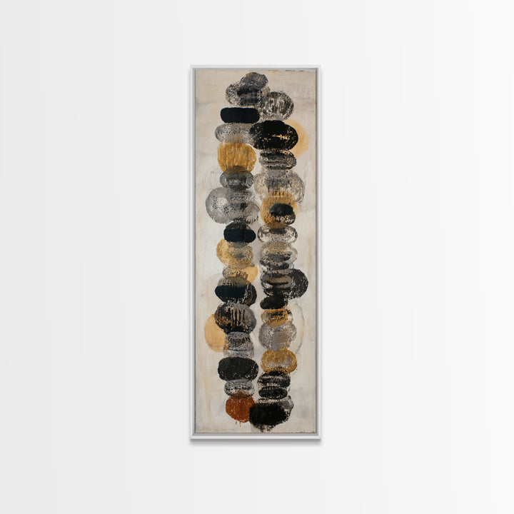 Black Ink Abstract Framed Canvas Print, Monochrome Art, Neutral Decor, Living Room Decor, Abstract Art, Mono, Home Decor, MON-1x3-66