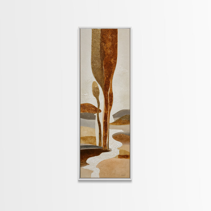 Warm Brown Desert Landscape Framed Canvas Print, Monochrome Art, Boho Decor, Living Room Decor, Fine Art, Mono, Art Print, MON-1x3-69