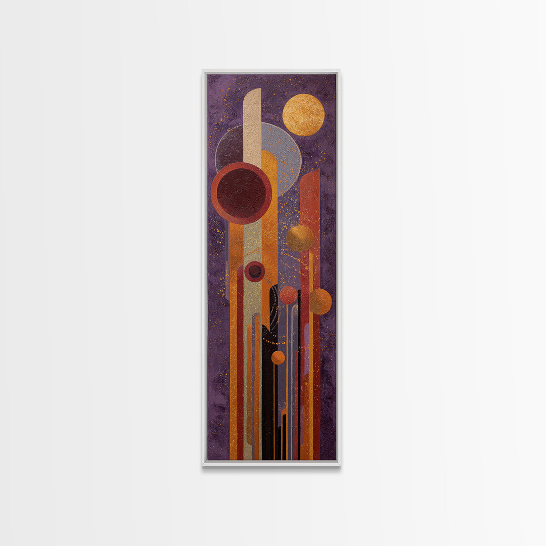 Purple Night Sky Framed Canvas Print, Monochrome Art, Dopamine Decor, Living Room Decor, Fine Art, Mono, Modern Decor, MON-1x3-75