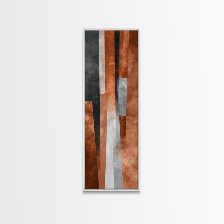 Burnt Orange Canyon Abstraction Framed Canvas Print, Monochrome Art, Abstract Art, Living Room Decor, Fine Art, Mono, MON-1x3-76
