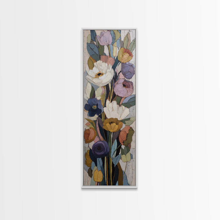 Monochrome Floral Bouquet Canvas Print, Monochrome Art, Minimalist Wall Art, Living Room Decor, Mono, Minimalist Decor, MON-1x3-78