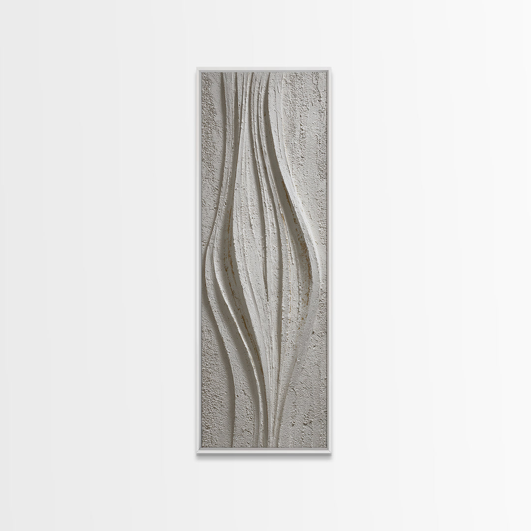 Ivory White Plaster Texture Composition Canvas Print, Monochrome Art, Boho Wall Art, Living Room Decor, Fine Art, Mono, MON-1x3-89