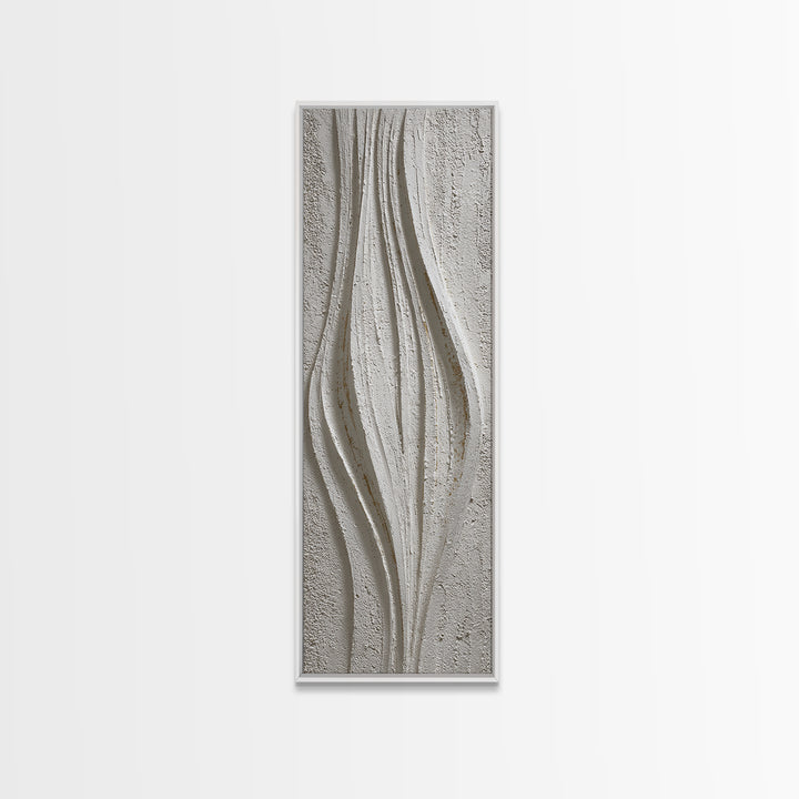 Ivory White Plaster Texture Composition Canvas Print, Monochrome Art, Boho Wall Art, Living Room Decor, Fine Art, Mono, MON-1x3-89
