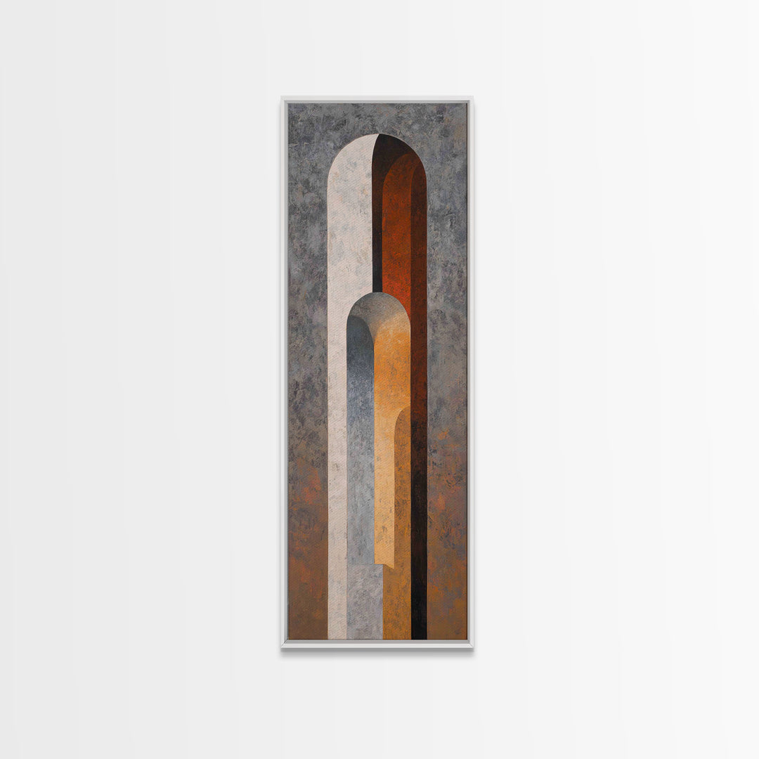 Gray Architectural Arch and Shadow Study Canvas Print, Monochrome Art, Modern Decor, Living Room Decor, Fine Art, Mono, MON-1x3-94
