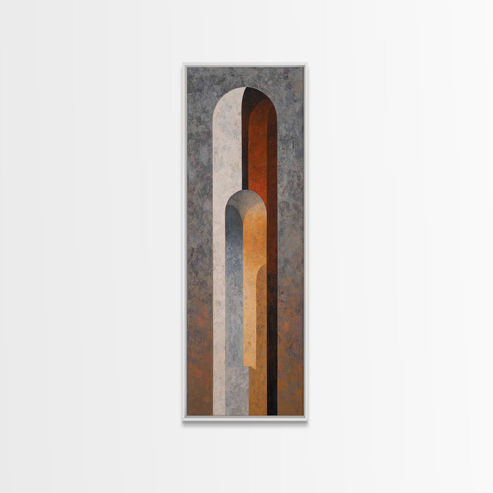 Gray Architectural Arch and Shadow Study Canvas Print, Monochrome Art, Modern Decor, Living Room Decor, Fine Art, Mono, MON-1x3-94