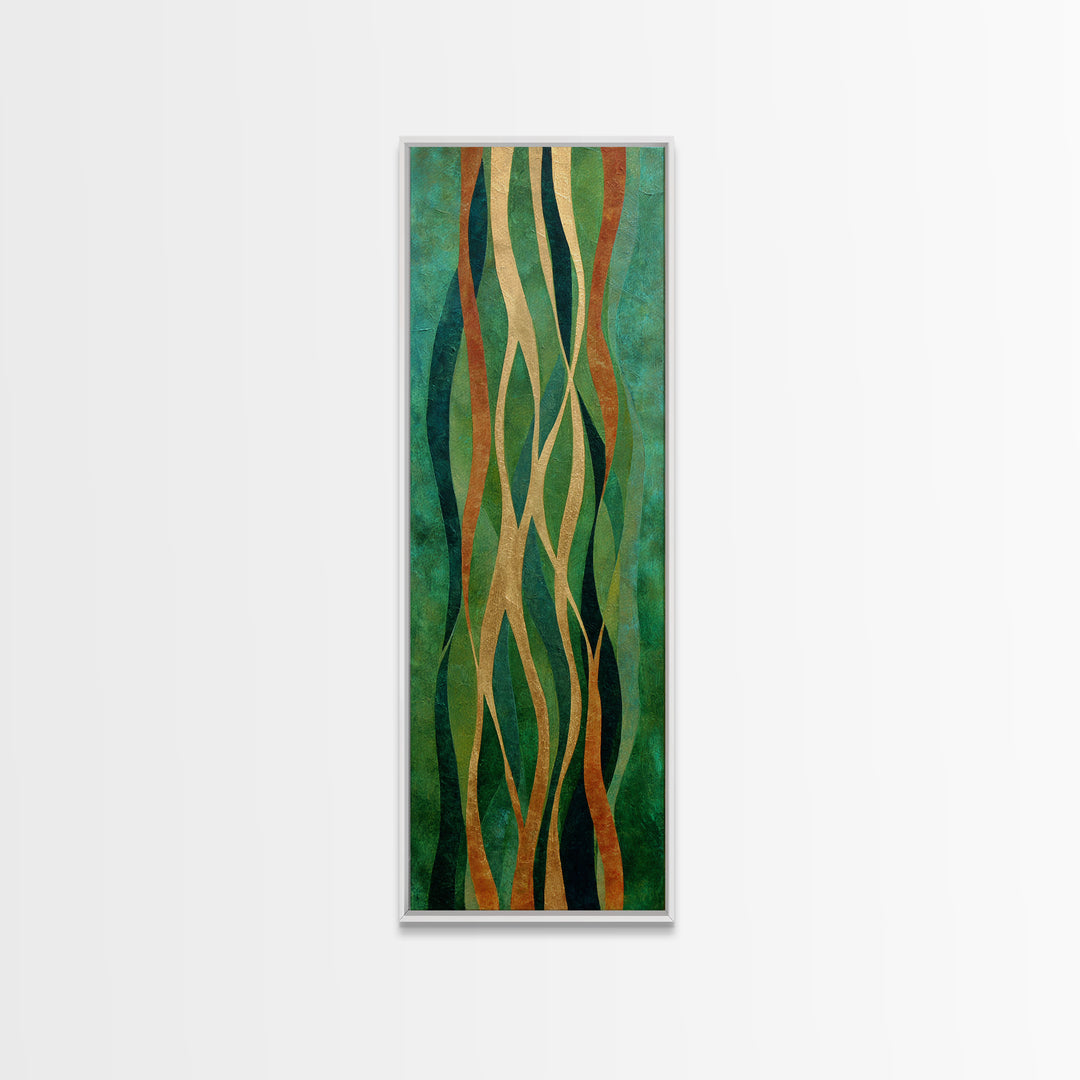Deep Green Forest Silhouette Study Canvas Print, Monochrome Art, Modern Art, Living Room Decor, Fine Art, Mono, MON-1x3-97