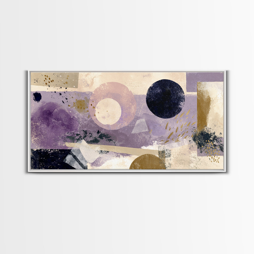 Purple Night Sky Framed Canvas Print, Monochrome Art, Living Room Decor, Fine Art, Mono, Gallery Decor, Neutral Decor, MON-2x1-11
