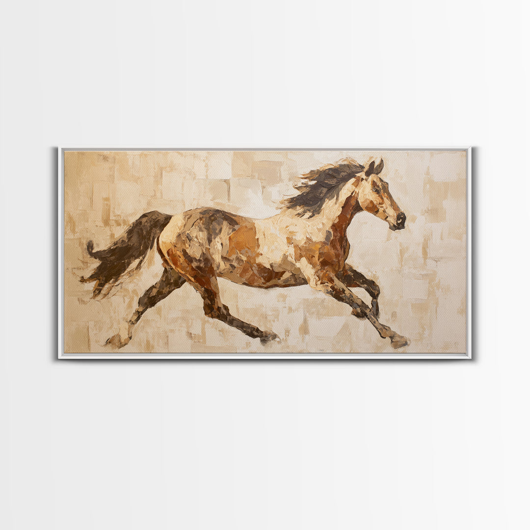 Sepia Horse Portrait Canvas Print, Monochrome Art, Statement Artwork, Living Room Decor, Fine Art, Mono, Digital Art, MON-2x1-22