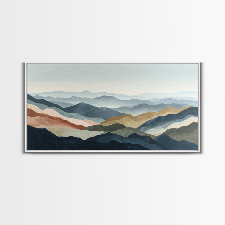 Charcoal Mountain Landscape Canvas Print, Monochrome Art, Digital Prints, Living Room Decor, Fine Art, Mono, Apartment Decor, MON-2x1-48