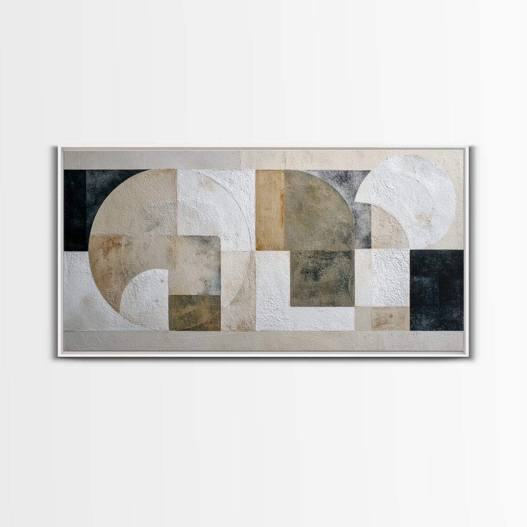 Ivory White Plaster Texture Composition Canvas Print, Monochrome Art, Printable Wall Art, Living Room Decor, Fine Art, Mono, MON-2x1-49