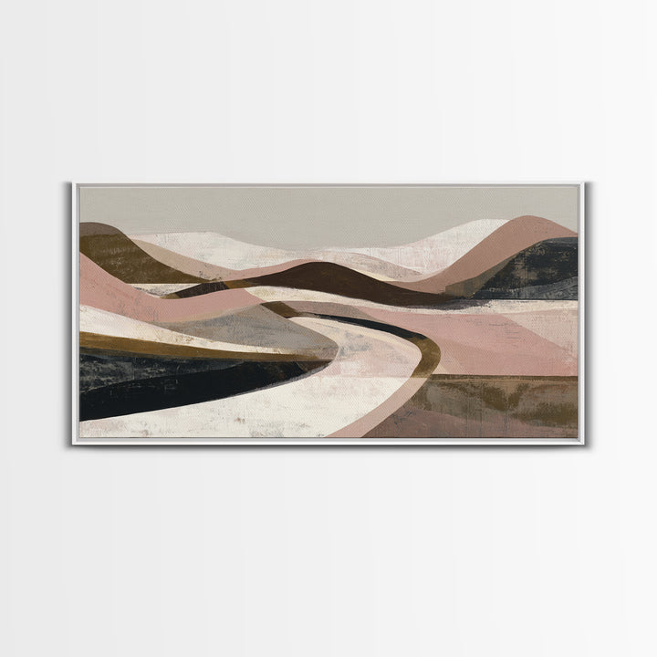 Warm Brown Desert Landscape Framed Canvas Print, Monochrome Art, Poster, Living Room Decor, Fine Art, Mono, Textured Wall Art, MON-2x1-5